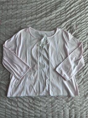 Madison Intimates Vintage Style Baby Pink Tie Front Top (L)